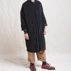 Album Di Famiglia - Manteau ample en velours - Noir
