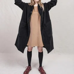 Album Di Famiglia - Manteau ample en velours - Noir