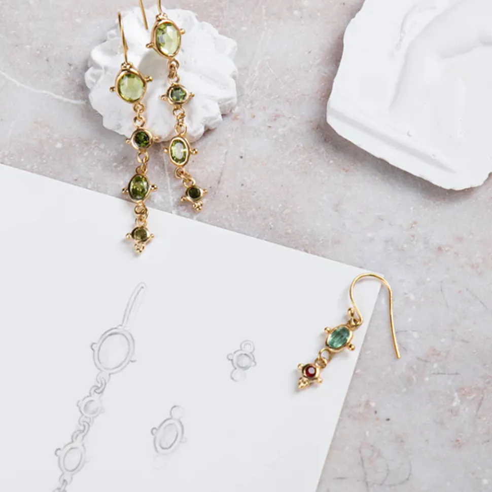 Alix D. Reynis - Boucles d'oreilles Léonie - Tourmaline Verte