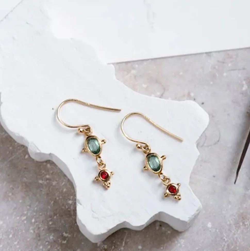 Alix D. Reynis - Boucles d'oreilles Leo - Tourmaline Rouge