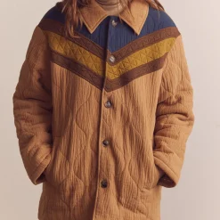 Amente - Veste Bomber Color Block - Marron