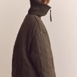 Amente - Veste Matelassée à Col Montant - Marron