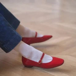 Anne Thomas - Ballerines Pavlova - Rouge
