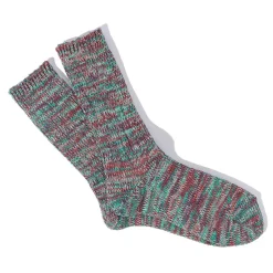 Anonymous ISM - Chaussettes 5 Color Mix Crew - Vert