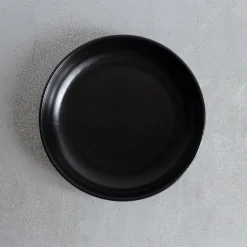 Assiette creuse en grès - Noir