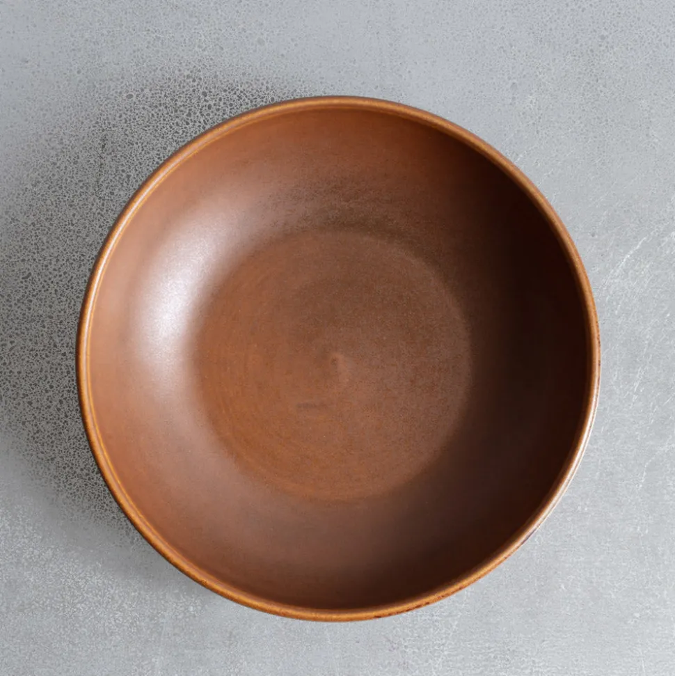 Assiette creuse en grès fin - Cannelle