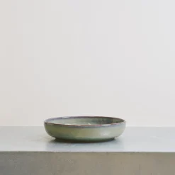 Assiette creuse en grès émaillé Jaspe - Bleu