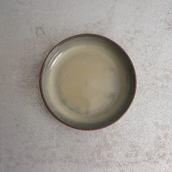 Assiette creuse en grès émaillé Jaspe - Bleu