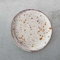 Assiette en grès Moucheté - Roux