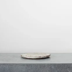 Assiette en grès Moucheté - Roux
