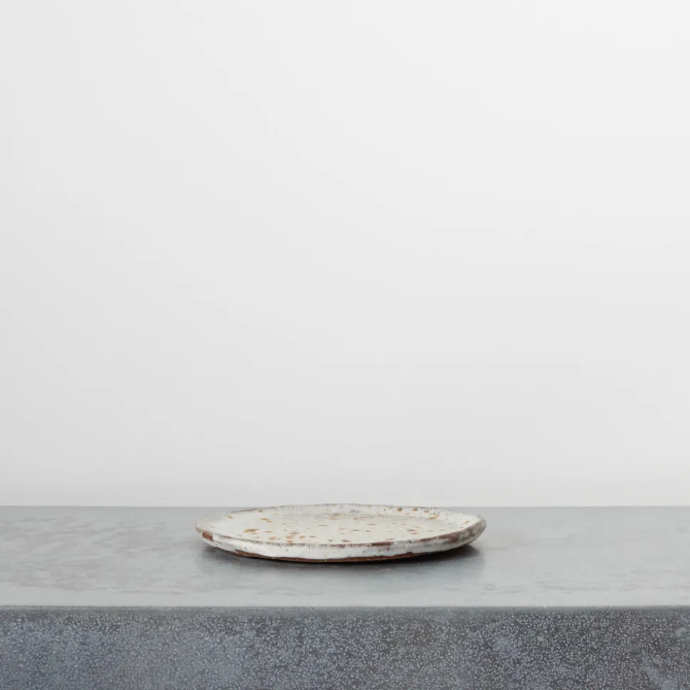 Assiette en grès Moucheté - Roux