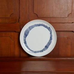 Assiette Ottolenghi - Blanc striée Bleu