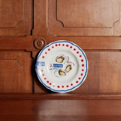 Assiette plate en faïence Huîtres