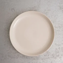Assiette plate en grès fin - Blanc
