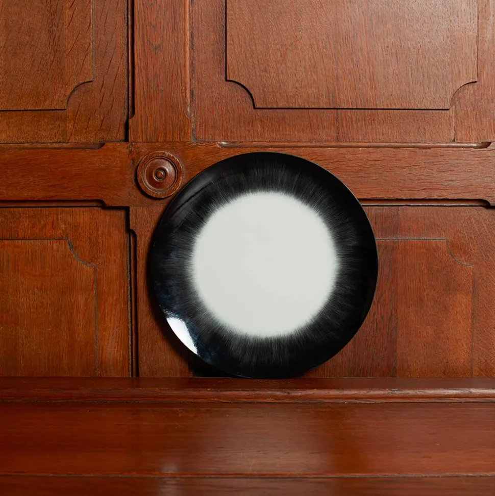 Assiette plate en porcelaine Ann Demeulemeester - Noir et blanc