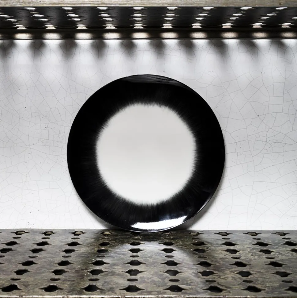 Assiette plate en porcelaine Ann Demeulemeester - Noir et blanc