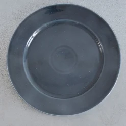 Assiette plate upcyclée - Bleu