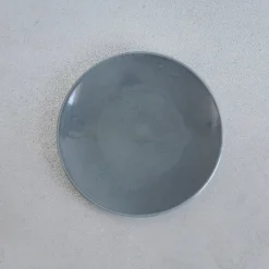 Assiette plate upcyclée - Bleu