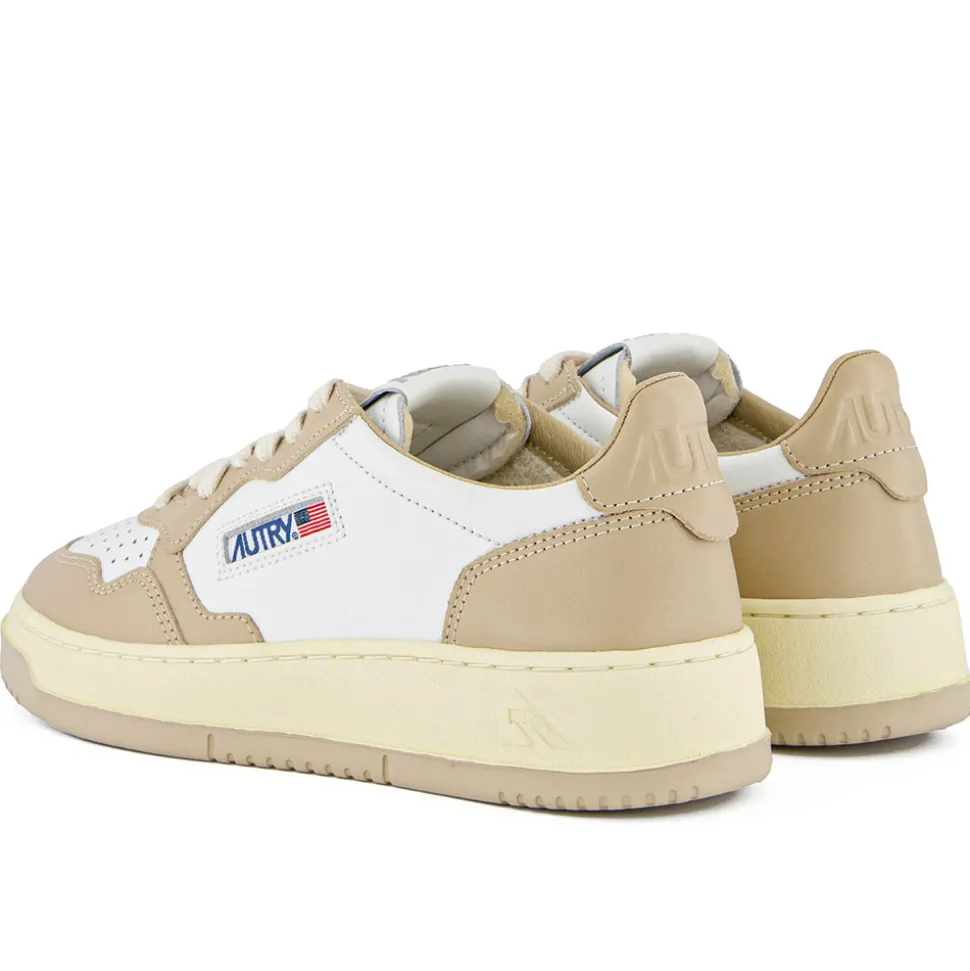 Autry - Medalist Low Wom - Blanc & Beige