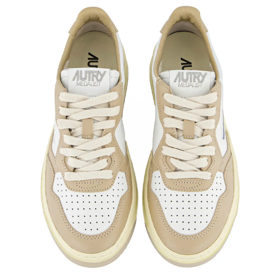 Autry - Medalist Low Wom - Blanc & Beige