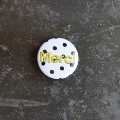 Badge Merci - Pois Noir