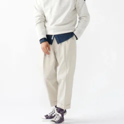 Beams Plus - Pantalon à pinces - Ecru