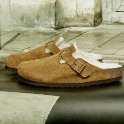 Birkenstock - Sabots Boston en Fourrure - Marron