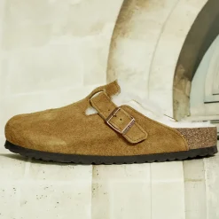 Birkenstock - Sabots Boston en Fourrure - Marron