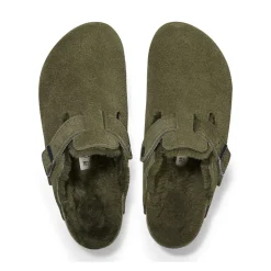 Birkenstock - Sabots Boston en Fourrure - Kaki