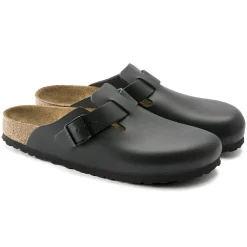 Birkenstock - Sabots Boston en cuir naturel - Noir