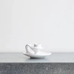 Bougeoir en céramique - Blanc
