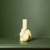 Bougeoir en porcelaine - Jaune