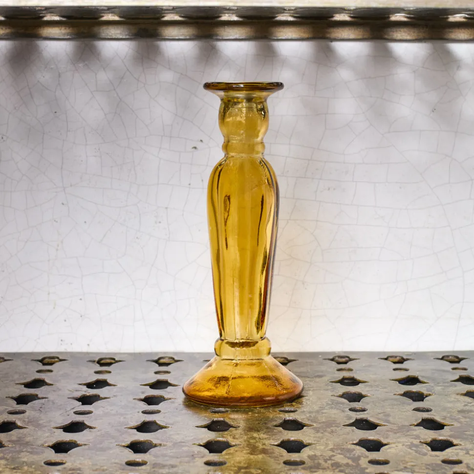 Bougeoir en verre recyclé - Gold - Anadir