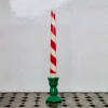 Bougie conique - Rayures Rouge
