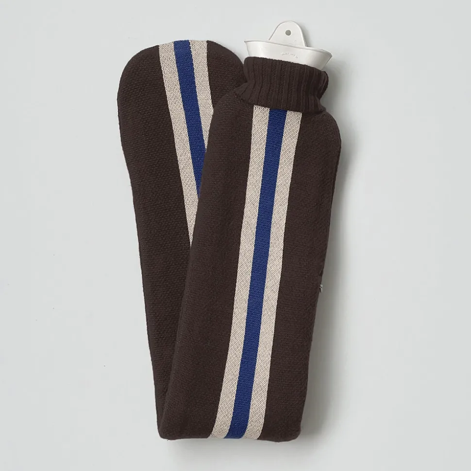 Bouillotte Longue Rayures - Marron & Bleu
