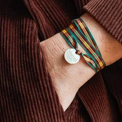 Bracelet à Carreaux Médaille Merci - Bordeaux