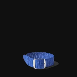 Bracelet de montre en Perlon tressé - Bleu Électrique