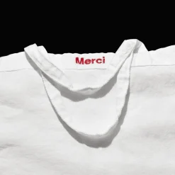 Cabas en lin lavé Merci - Blanc Optique