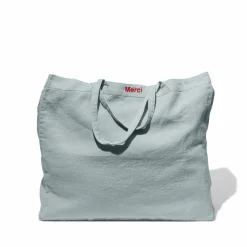 Cabas en lin lavé Merci - Gris Vésuve