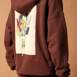 Caleb - Hoodie Caleb Bouquet brodé - Marron