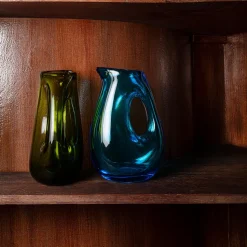 Carafe en verre soufflé - Olive