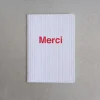 Carnet Merci - Rayures Bleu Tyrrhénien et Rouge