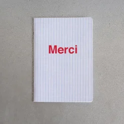 Carnet Merci - Rayures Bleu Tyrrhénien et Rouge