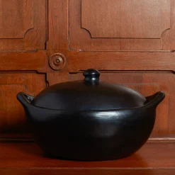 Casserole ovale en argile - Noir