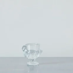Coquetier poule en verre pressé