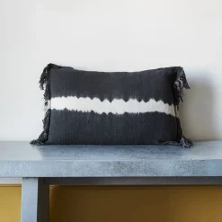Coussin en coton Tami - Tye Dye Noir