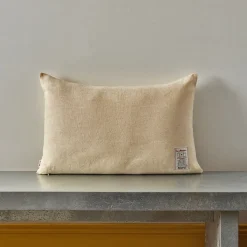 Coussin épais en lin - Chambray Jaune