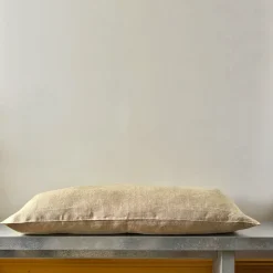 Coussin épais en lin - Chambray Jaune