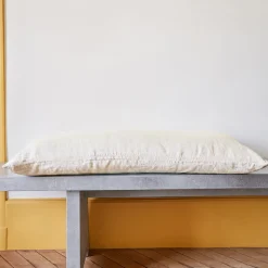 Coussin épais en lin - Chambray Jaune