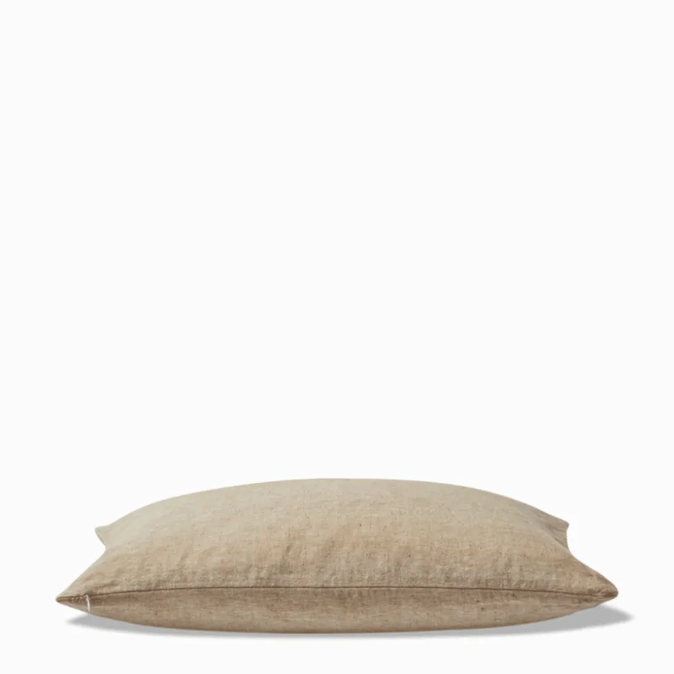 Coussin épais en lin - Chambray Olive